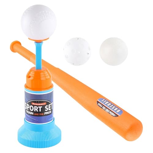 Ynnhik T Ball Set Spielzeug für Kinder, Sportspielzeugspiel mit 3 Bällen, Teesball Batting Tees Pitching Machine, T-Ball-Set für Kleinkinder, schönes Geschenk, Spielzeugspiele für Kinder ab 3 von Ynnhik