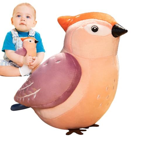 Ynnhik Weiche Plüsch-Wurfkissen, Vogel-Plüschtier, Weicher Tuffvogel, Niedliche Plüschtiere, Kissenspielzeug, umarmendes Plüschvogelspielzeug für Mädchen, Kinder, Bettwäsche, Schlafen von Ynnhik