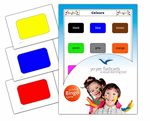 Colours Flashcards in English - Flash Cards with Matching Bingo Game in One Set - Vocabulary Picture Cards for Babies, Toddlers, Kids and Children - Size 4.13 × 5.83 in - DIN A6 von Yo-Yee Flashcards