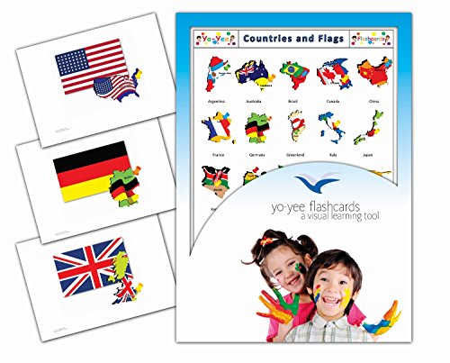 Continents, Countries and Flags Flashcards - Länder und Flaggen - Bildkarten in Englisch für den Sprachunterricht von Yo-Yee Flashcards