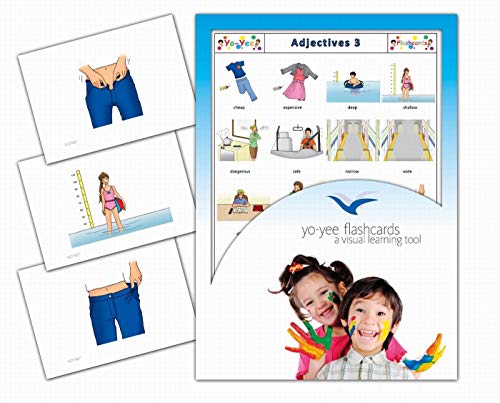 Yo-Yee Flashcards Bildkarten in Englisch - Adjektive und Gegensatzpaare - Set 3 - Erweitere spielerisch Grundwortschatz, Satzbau und Grammatik - Inklusive Spielideen und Einsatzmöglichkeiten von Yo-Yee Flashcards