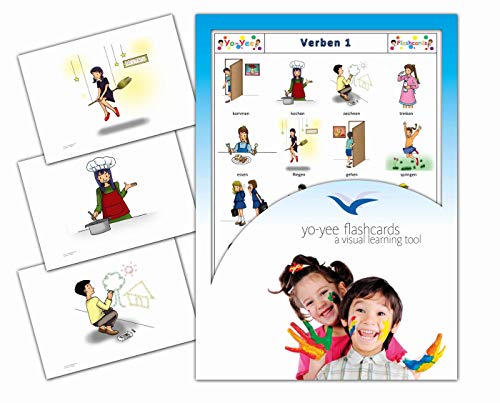 Yo-Yee Flashcards Bildkarten zur Sprachförderung Verben Set 1 - Erweitere spielerisch Grundwortschatz, Satzbau und Grammatik - Inklusive Spielideen und Einsatzmöglichkeiten von Yo-Yee Flashcards