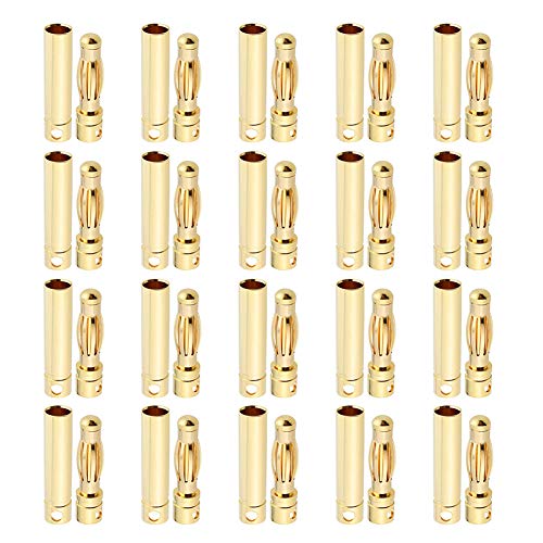 YOWOO 20 Paar 4,0 mm RC Modell Batterie Männliche Banane Gold Überzogene Kugel Stecker von YoWoo Power