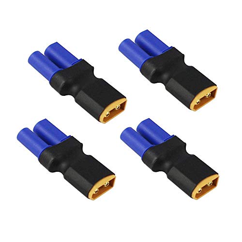 Yowoo 4 stücke Stecker XT60 auf Buchse EC5 Stecker Adapter Keine Drähte für RC LiPo Batterie (Male XT60 to Female EC5) von YoWoo Power