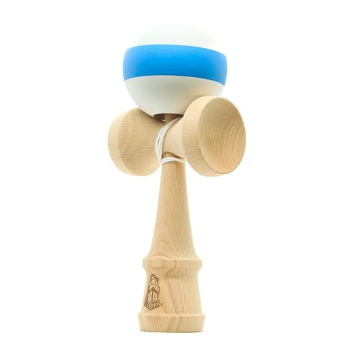 YoYo Factory Catchy Standard Kendama - BLAU/Weiss (Japanisches Traditionelles Spielzeug, Vom Anfänger Zum Profi) von YoYo Factory