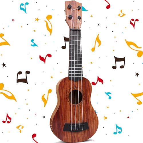 38cm Mini Gitarre, Kindergitarre, Spielzeug Gitarre, Ukulele Gitarre Spielzeug, Gitarre Spielzeughen, Ukulele Kinder mit 4 Verstellbaren Seiten, für Kinder, Kleinkinder, Mädchen, Jungen von Yoihuqi