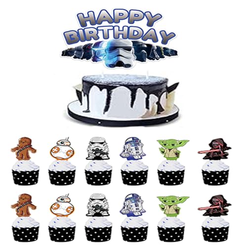 13 Stücke Tortendeko, Cartoon Cupcake Topper, Geburtstag Party Dekorationen, Cute Anime Party Kuchen Dekoration, Cake Toppers, Torte Muffin Deko, Tortendeko Geburtstag für Kinder Jungen Mädchen von Yoimckay