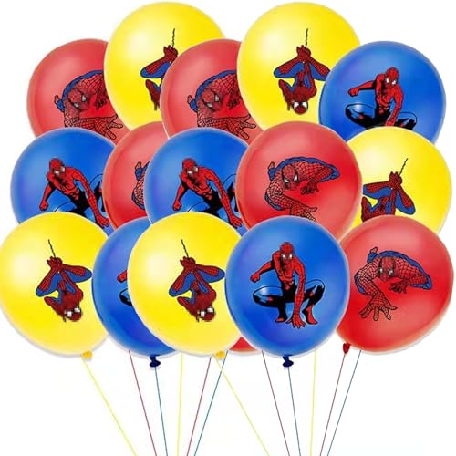 24 Stück Spinnen-Partyballons, Anime-Latexballons, Geburtstagsdekorationsset, Cartoon-Geburtstagszubehör, Geburtstagsballons für Kinder von Yoimckay