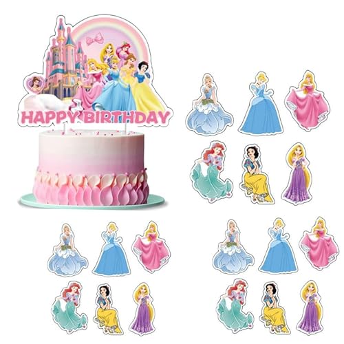 25 Stück Tortendeko Anime Geburtstag Cupcake Toppers Set, Cartoon Cupcake Toppers Dekoration, Happy-Birthday Cake Geburtstag Geburtstag für Mädchen Kinder für Geburtstagsfeiern Geeignet, Mehrfarbig von Yoimckay