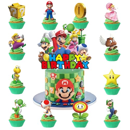 49PCS Cartoon Kuchen Deko, Kawaii Anime Geburtstag Deko Figuren Tortendeko, Cartoon Muffin Deko für Kindergeburtstag,Cartoon Cake Decoration,für Geburtstagsfeier Cupcake-Dekoration für Kinder von Yoimckay