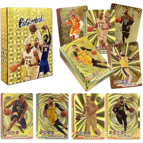 55 Pcs Basketball Star Karte, 88 * 63mm, Einzigartige Design Basketball Kartes, Basketball Stern Sammeln Kartes, Cool Basketball Cards, Basketball Gold Cards, Basketball Fans, Kinder, Teenager von Yoimckay