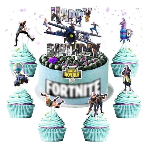 9 Stück Tortendeko Jungen,Anime Geburtstag Tortendeko,Cartoon Spiel Thema Cupcake Toppers, Kuchendekoration für Kinder, Happy Birthday Kuchen Dekoration für Junge Party Kuchen von Yoimckay