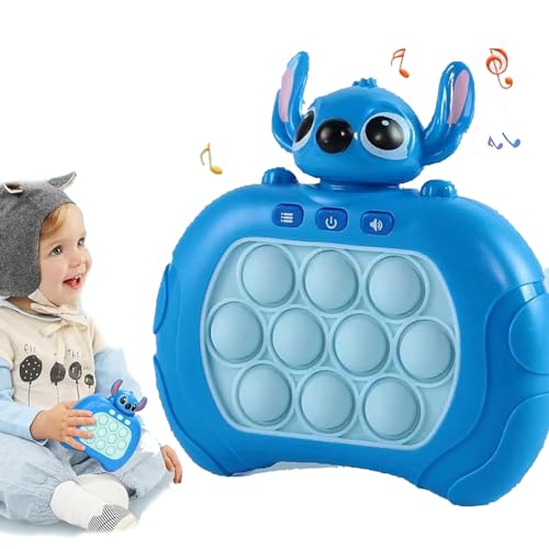 Stitch Pop Push-Spiel, Stitch Decompress Blue-Spielekonsole, Quick Push Toys 4-Modus mit Ton und Licht, sensorisches und magisches Spielzeug, Quick Push Bubble-Spiel für Kinder und Erwachsene (F) von Yoimckay