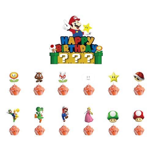 Yoimckay 13-teiliges Cartoon-Topper-Set für Kuchen, Geburtstag, Kinder, Topper, Kuchen, Happy Birthday und Cupcake Topper, Cartoon, Kuchen, Themed Cute, Party, Dekoration, Geburtstag, Mädchen, Jungen Yoimckay 13-teiliges Cartoon-Topper-Set für Kuchen, Geburtstag, Kinder, Topper, Kuchen, Happy Birthday und Cupcake Topper, Cartoon, Kuchen, Themed Cute, Party, Dekoration, Geburtstag, Mädchen, Jungen von Yoimckay