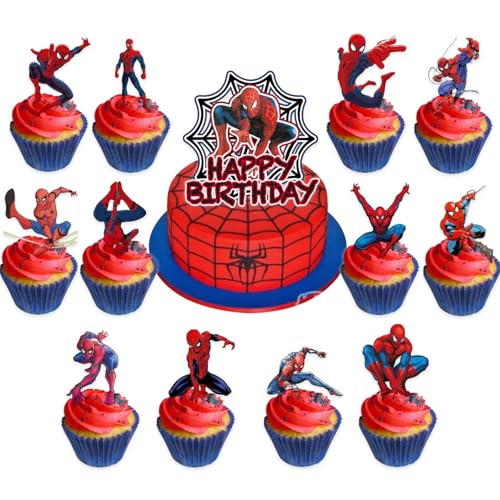 Yoimckay 26 Stück Cake Toppers, Cartoon Anime Geburtstagskuchen Deko, Cupcake Toppers, Kuchen Dekoration für Kinderparty, Cake Geburtstag Deko Geburtstag für Mädchen Jungen Kinder von Yoimckay