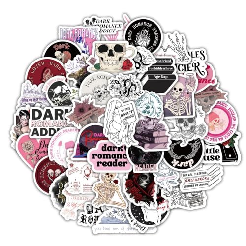 60pcs Dark Romance Leser Aufkleber，Dark Romanticism Sticker Set Wasserdichte Vinyl Sticker für Laptop Autos Kinder Motorrad Fahrrad Skateboard Gepäck Koffer Computer Sticker Graffiti Decal von Yoimckay