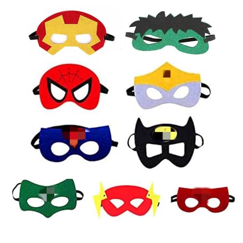 Yoimckay Cartoon Cosplay Maske Kinder,9 Stück Cosplay Masken,Karikatur Anime FigurParty Face Mask,für Erwachsene und Kinder Party Maskerade,Halloween,Weihnachten,Geburtstag,Kindermasken Augenmaske von Yoimckay