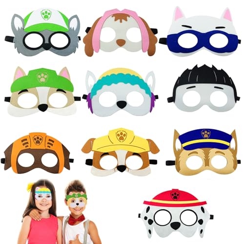 Yoimckay Cartoon Tiermasken Für Kinder, 10 Stück Filz Tier Masks, Kinder Geburtstag Maske Deko, Kinder Cosplay Halbmasken Bastelset für Geburtstag Geschenke, Halloween, Party Maskerade von Yoimckay