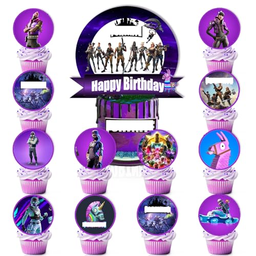 Yoimckay Fortnit 13-teiliges Kuchendekorationsset, Kuchen-Topper für Geburtstag, Happy Birthday und Cupcake, Topper, Cartoon, Kuchen, Themed, Spiel, Party, Dekoration, Geburtstag, Mädchen, Jungen Yoimckay Fortnit 13-teiliges Kuchendekorationsset, Kuchen-Topper für Geburtstag, Happy Birthday und Cupcake, Topper, Cartoon, Kuchen, Themed, Spiel, Party, Dekoration, Geburtstag, Mädchen, Jungen von Yoimckay