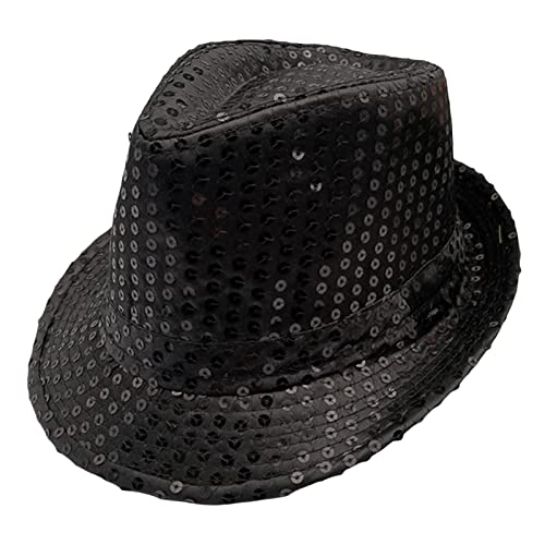 Taylor Swift Halloween Kostüm Pailletten Fedora Hut für Herren Damen Michael Jackson Bowler Cap Bühnenauftritt Jazz Hüte, Schwarz , Einheitsgröße von Yoisdtxc