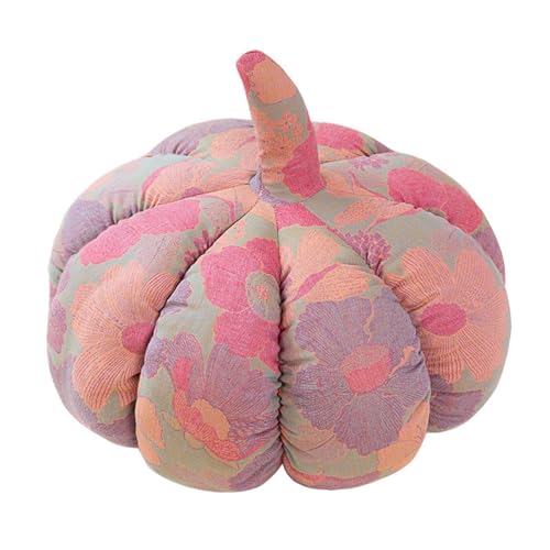 Yoisdtxc Halloween-Kürbis-Dekoration, niedliches Stoff-Kürbis-Wurfkissen, Stofftier für Zuhause, Büro, Party (Rosa, 35 cm) von Yoisdtxc