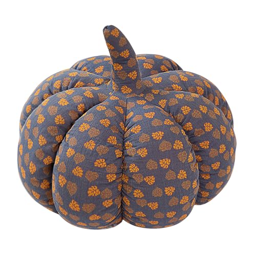 Yoisdtxc Halloween-Kürbis-Dekoration, niedliches Stoff-Kürbis-Wurfkissen, Stofftier für Zuhause, Büro, Party (grau, 35 cm) von Yoisdtxc