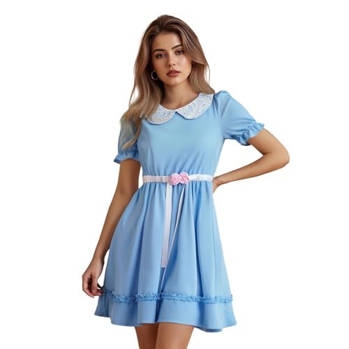 Yoisdtxc Remimi Halloween-Kostüm für Damen und Mädchen, Lolita-Kleid mit Puffärmeln, Himmelblau, Größe M Yoisdtxc Remimi Halloween-Kostüm für Damen und Mädchen, Lolita-Kleid mit Puffärmeln, Himmelblau, Größe M von Yoisdtxc