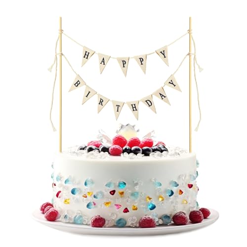 Cake Topper Banner Kuchen Topper Bunting Set Happy Birthday Tortendeko Wimpelketten Geburtstag Hochzeiten Partydekorationen Dessert Party Dekoration von Yolev