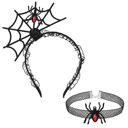 Halloween Spinnen Netz Haarreifen Stirnband Schwarz Spitze Spinne Choker Setr Horror Hexe Spinne Haarschmuck Kragen Damen Cosplay Maskerade Karneval Kostüm Zubehör Halloween Spinnen Netz Haarreifen Stirnband Schwarz Spitze Spinne Choker Setr Horror Hexe Spinne Haarschmuck Kragen Damen Cosplay Maskerade Karneval Kostüm Zubehör von Yolev