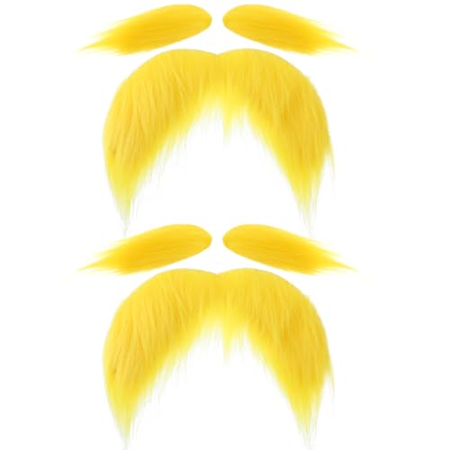 Yolev 2 Sets Augenbrauen Schnurrbart Set Gelb Fake Bart Gefälschte Bärte Gelber Schnurrbart Und Augenbrauen Selbstklebend für Mottopart Verkleidung Spiel Festivals Yolev 2 Sets Augenbrauen Schnurrbart Set Gelb Fake Bart Gefälschte Bärte Gelber Schnurrbart Und Augenbrauen Selbstklebend für Mottopart Verkleidung Spiel Festivals von Yolev