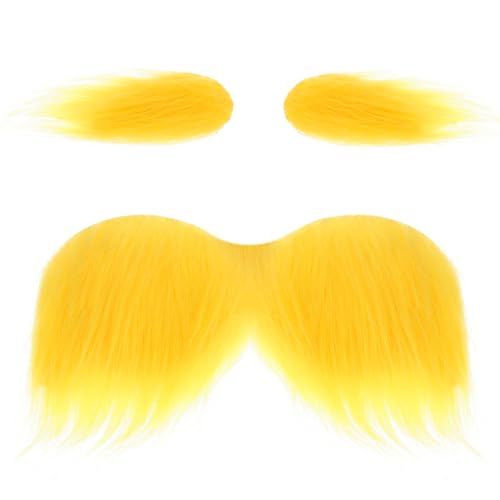 Yolev Schnurrbart zum Ankleben Gelber Bart Fake Bart Augenbrauen Gelb Gefälschte Bärte Selbstklebend Künstlicher Schnurrbart für Halloween Karneval Mottopart Verkleidung Spiel Festivals Yolev Schnurrbart zum Ankleben Gelber Bart Fake Bart Augenbrauen Gelb Gefälschte Bärte Selbstklebend Künstlicher Schnurrbart für Halloween Karneval Mottopart Verkleidung Spiel Festivals von Yolev