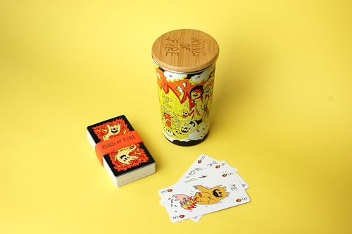 Ring of Fire | Trinkparty-Spiel | Ideal für Studenten, Junggesellen- und Junggesellinnenabschiede und Vorgetränke | Wasserfeste Karten und Kings Cup im Lieferumfang enthalten von Yolky Games