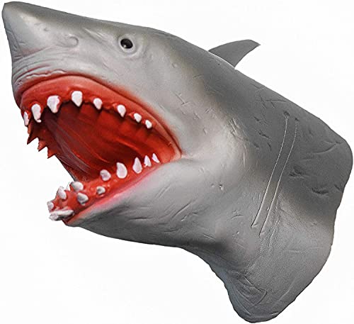 Yolococa Hai Handpuppe Realistischer Tierkopf aus Weichem Gummi Geschenke Spielzeug für Kinder Shark Puppets von CreepyParty