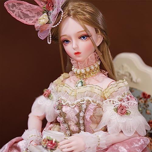 BJD Dolls 1/3 - Europäische Klassische Stil Puppe 24 Zoll Kugelgelenk Puppe Outfits Schuhe Smart Doll, Geschenk für Puppenliebhaber (Daisy) von YolvRy