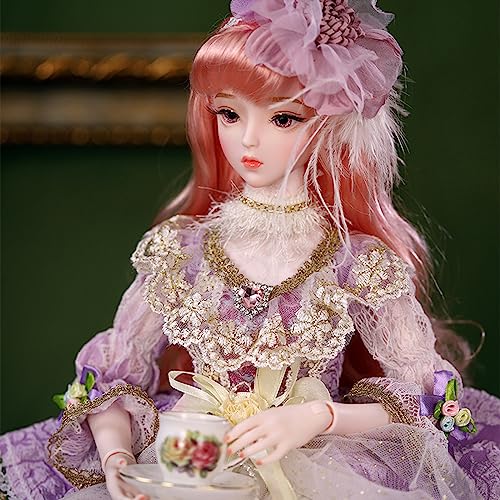 BJD Dolls 1/3 - Europäische Klassische Stil Puppe 24 Zoll Kugelgelenk Puppe Outfits Schuhe Smart Doll Geschenk für Puppenliebhaber (Milia) von YolvRy