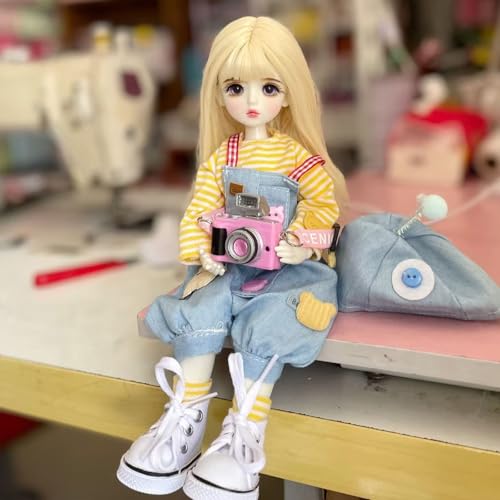 BJD Dolls 1/6 Handmade Cute Make Up 12 Inch BJD Doll Ball Jointed Doll Movable Joint Doll, Gift for Girls Kids Children (Lanfen) von YolvRy