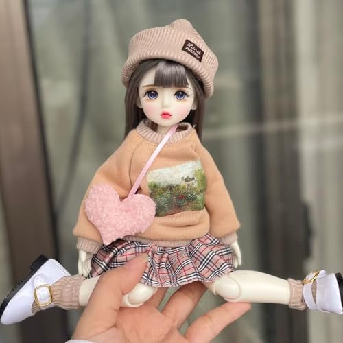 BJD Dolls 1/6 Handmade Cute Make Up 12 Inch BJD Doll Ball Jointed Doll Movable Joint Doll, Gift for Girls Kids Children (Star) von YolvRy