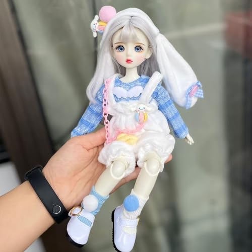 BJD Dolls 1/6 Handmade Cute Make Up 12 Inch BJD Doll Ball Jointed Doll Movable Joint Doll, Gift for Girls Kids Children (tuantuan) von YolvRy