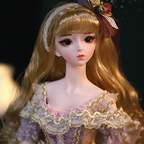 BJD Dolls1/3 - Britischer Stil 34 Gelenke 62 cm Kugelgelenk Puppen mit Kleidung Schuhe Perücke Handgemaltes Make-up Geschenk für Mädchen (Anna) von YolvRy