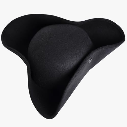 Piratenhut im Used-Look im Kolonialstil, Dreieck für Erwachsene, Halloween, Kolonie, Dreieckshut, Braun, Einheitsgröße Piratenhut im Used-Look im Kolonialstil, Dreieck für Erwachsene, Halloween, Kolonie, Dreieckshut, Braun, Einheitsgröße von Yolyoo