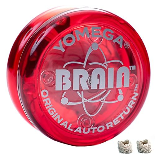 Yomega DAS ORIGINAL Brain - Professionelles Yoyo für Kinder und Anfänger, reaktionsschneller Automatische Rückkehr Yo Yo am besten für Seiten Tricks + zusätzliche 2 Seiten (Rot) von Yomega