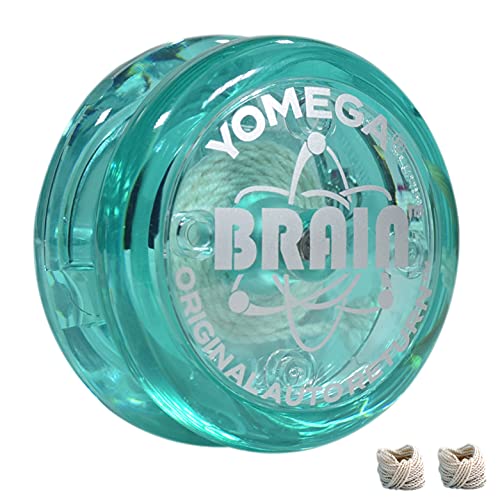 Yomega DAS ORIGINAL Brain - Professionelles Yoyo für Kinder und Anfänger, reaktionsschneller Automatische Rückkehr Yo Yo am besten für Seiten Tricks + zusätzliche 2 Seiten (blaugrün) von Yomega