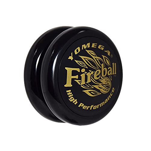 Yomega Fireball YoYo – leistungsstarkes, reaktionsfreies, transaxsives Yoyo, ideal für Saitentricks für fortgeschrittene Spieler wie Profis + 2 Jo-Jo-Saiten (schwarz/Gold) von Yomega