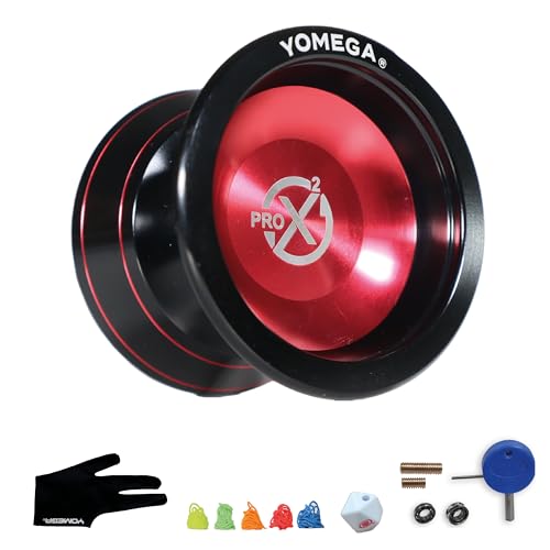 Yomega Pro x2 – Pro Level Aluminum Yoyo for Advance Players – Wing Shaped, C Size Ball Bearing with Adjustable Responsive/Nonresponsive Play + 3 Month Warranty (Red) von Yomega