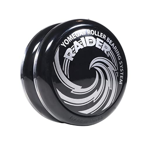 Yomega Raider - Professional Responsive Ball Bearing Yoyo, Great for Kids, Beginners and for Advanced String Yo-Yo Tricks and Looping Play. + Extra 2 Strings & 3 Month Warranty (Black/Black Cap) von Yomega