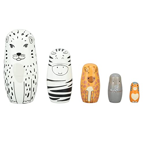 Yomiyuyr Nesting Dolls, 5 Stück russische Nesting Dolls, wunderschön handgefertigte hölzerne Tierpuppen für Heimdekoration und Weihnachtse, Wunschpuppen für Mini von Yomiyuyr