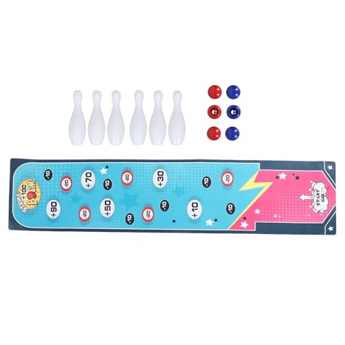 Yomiyuyr Tisch-Bowlingspiel, Mini-Bowling-Set mit Spielmatte, Schreibtischspielzeug für Indoor-Spaß, Kunststoff und Stoff, 9,3 Unzen von Yomiyuyr