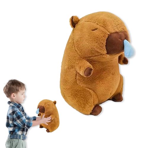 YongSral Capybara Plüschtier, Capybara Kuscheltier, Wasserschwein Plüschtier, Wasserschwein Kuscheltier, Capybara Tragende Schildkröte, Capybara Plush Toy, Plushies für Mädchen und Jungen (30CM) von YongSral