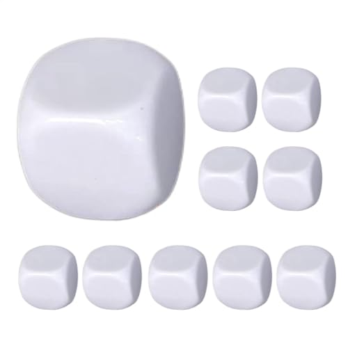 Leere Würfel, 10 x abgerundete weiße Acryl-Würfel, sechsseitiges Schreiben auf weißen Würfeln für Aufkleber, Zahlen, Bausteine, Mathematikzählen Leere Würfel, 10 x abgerundete weiße Acryl-Würfel, sechsseitiges Schreiben auf weißen Würfeln für Aufkleber, Zahlen, Bausteine, Mathematikzählen von Yongany