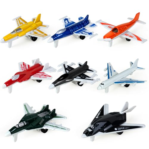 YongnKids 8 Stück Flugzeug Spielzeug für Kinder- Metallflugzeug Modell Spielzeug für 3-8 Jahre alt Jungen Mädchen - Flugzeuge Hubschrauber Spielzeug für Kleinkinder Kinder Weihnachten Party Favours von YongnKids